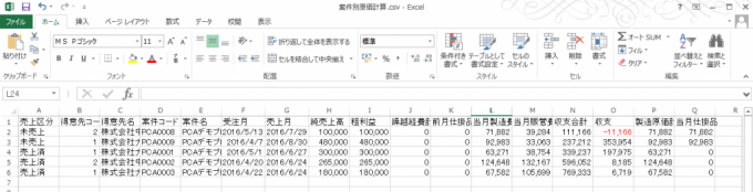 個別原価管理オプション