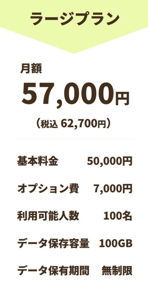 nanotyご利用料金(テレワーク機能込み)ラージプラン