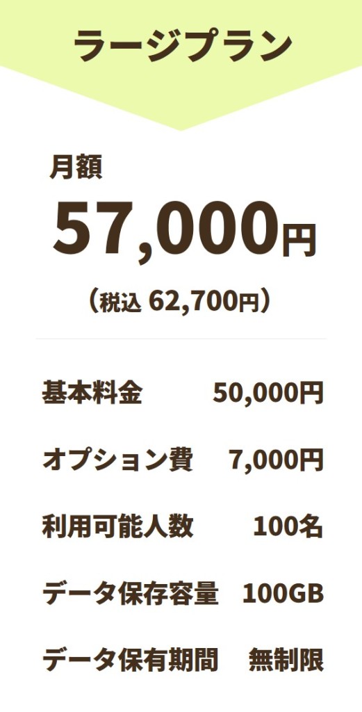 nanotyご利用料金（テレワーク機能込み）ラージプラン